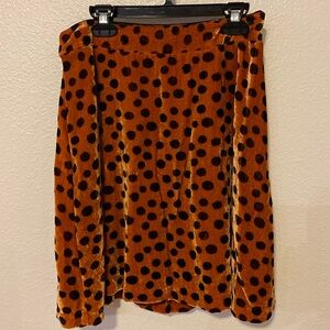 Madewell Velvet Polkadot Skirt Size 4